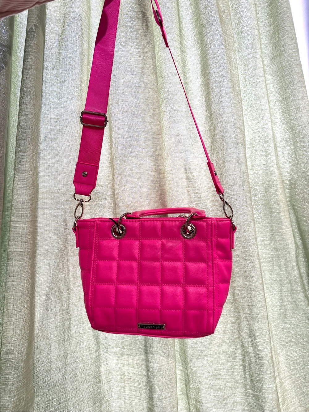 Steve Madden Quilted Crossbody Bag - Hot Pink